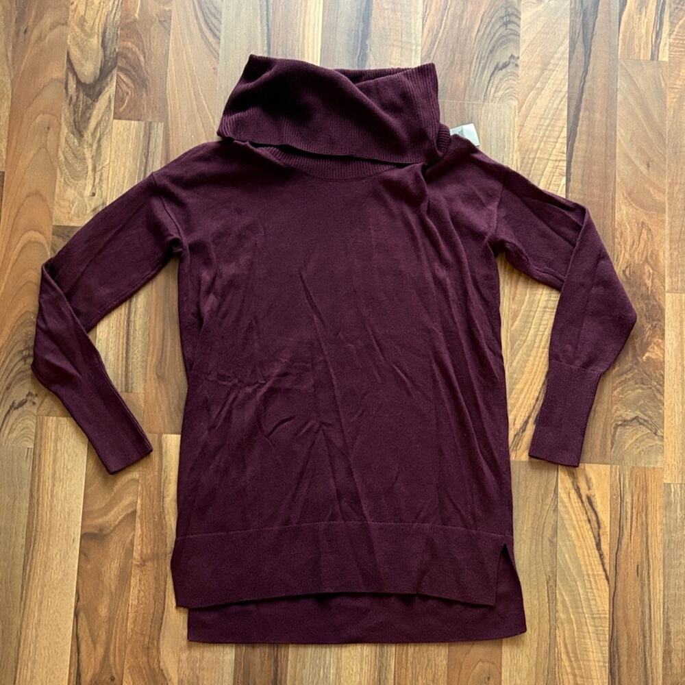 LOFT Woman’s Size XS Rich Burgundy Cowl Neck Sweater
